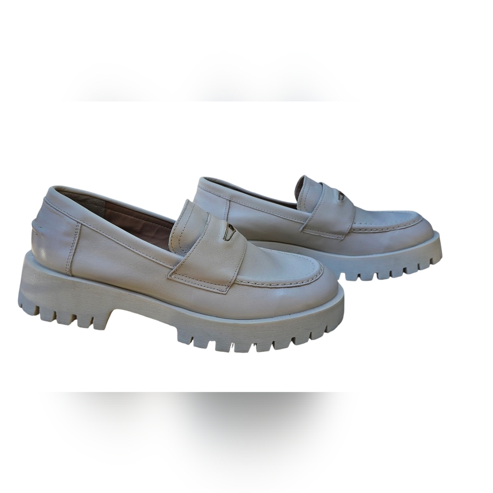 Steve Madden Classic Lawrence Chunky Cream/Bone Leah Slip-On Loafers Shoes NWOT - Picture 4 of 8